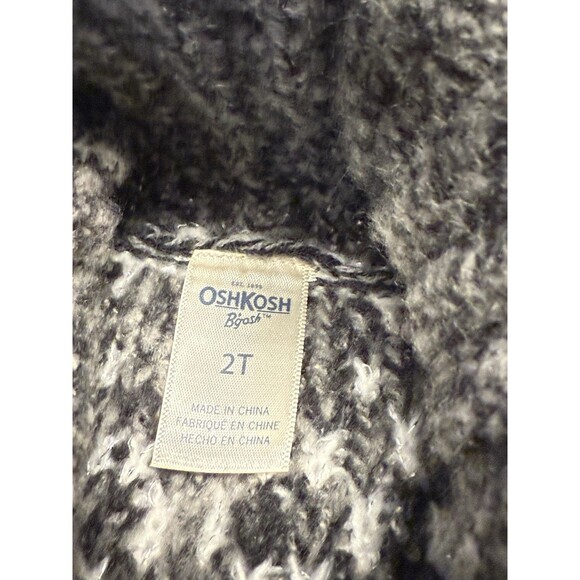 OSHKOSH KNITTED GRAY PONCHO TODDLER GIRL 2T WITH ARM SLITS - Picture 8 of 8